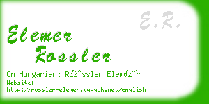 elemer rossler business card